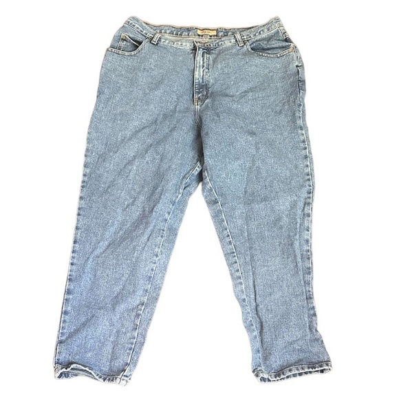 JMS Just My Size Blue Jeans Women 18W (36x27.5) Taper 100% Cotton Mom Vtg 90s - Picture 2 of 6